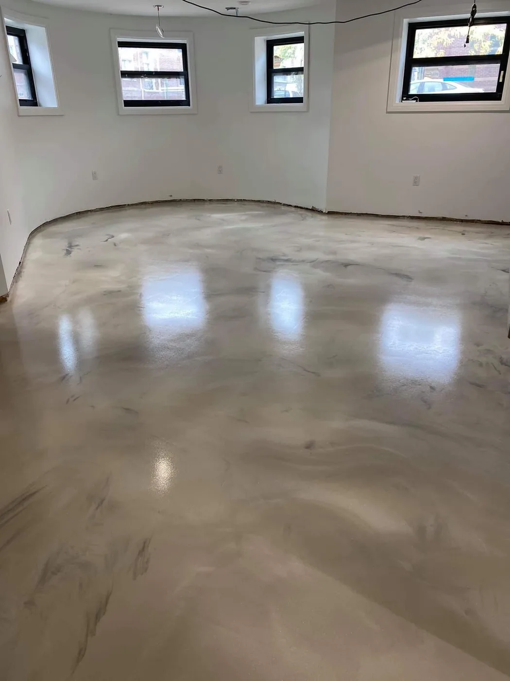 Decorative metallic epoxy floor project by 1st Epoxy