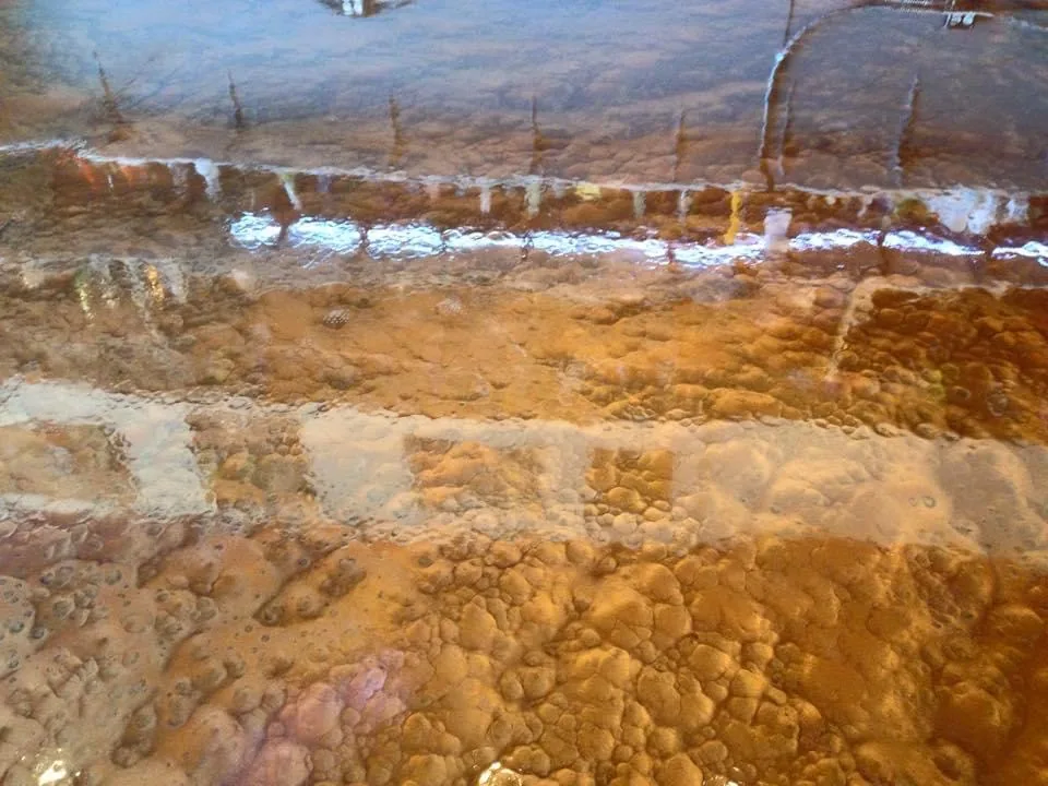 Metallic floor closeup